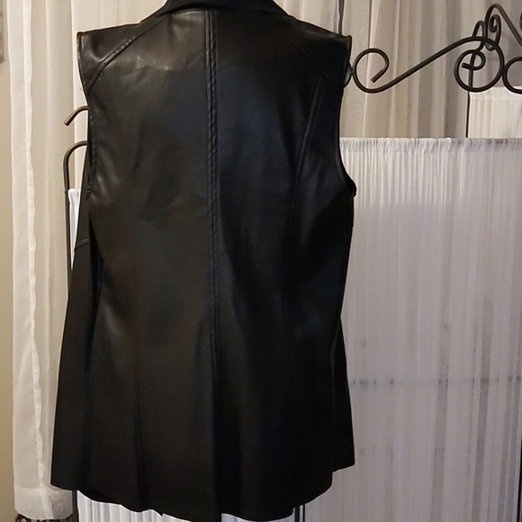 🇨🇦 Sz XL Joan Vass New York Faux Leather Vest - Picture 5 of 13